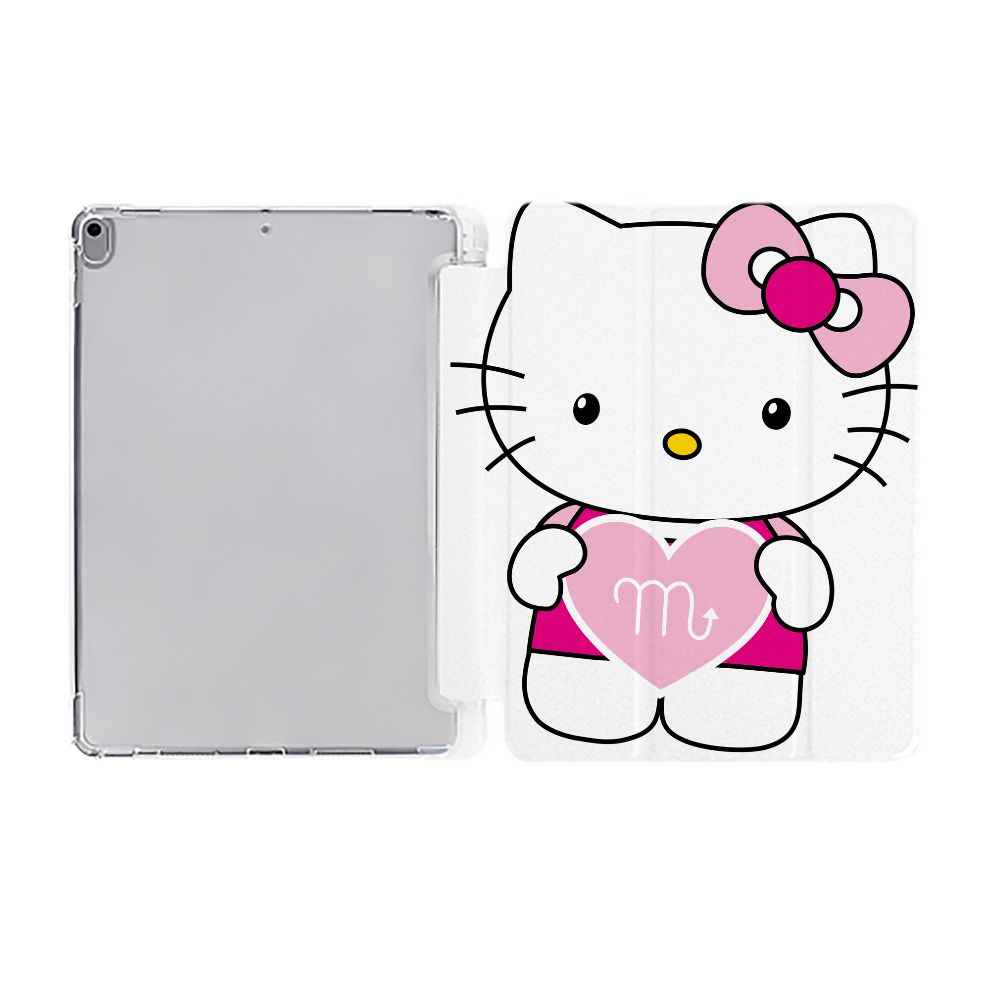 （画像用） Hello Kitty ハローキティ IPad ケース ペン収納付き 三つ折りスタンド PUレザー×シリコン 対応機種9.5/10.5/10.9インチ
